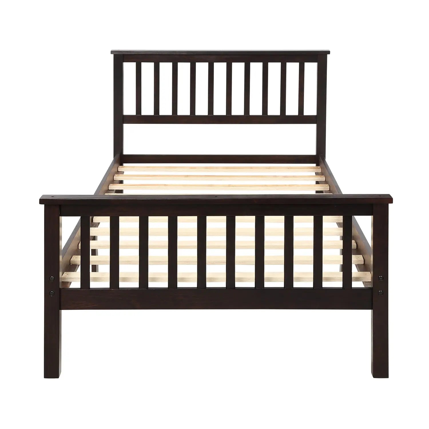Bellemave® Twin Size Wood Platform Bed with Headboard and Footboard - Bellemave