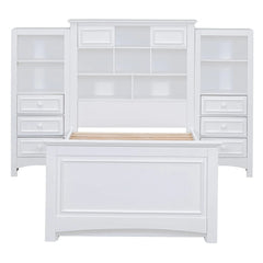 Bellemave® Twin Size Wood Platformbed with Vertical All - in - One Cabinet and 4 Drawers on Each Side - Bellemave