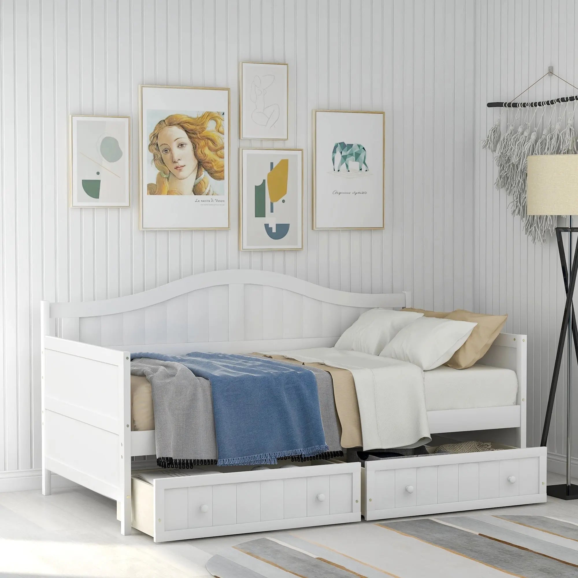 Bellemave® Twin Size Wooden Daybed with Trundle - Bellemave
