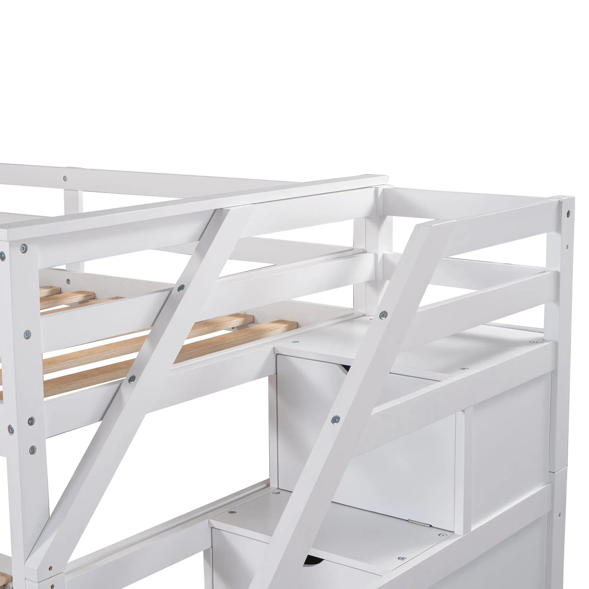 Bellemave® Twin Szie Bunk Bed with Trundle and Storage Stairs - Bellemave