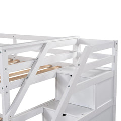 Bellemave® Twin Szie Bunk Bed with Trundle and Storage Stairs - Bellemave