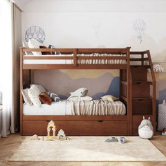 Bellemave® Twin Szie Bunk Bed with Trundle and Storage Stairs - Bellemave