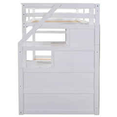 Bellemave® Twin Szie Bunk Bed with Trundle and Storage Stairs - Bellemave