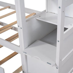 Bellemave® Twin Szie Bunk Bed with Trundle and Storage Stairs - Bellemave