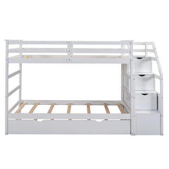 Bellemave® Twin Szie Bunk Bed with Trundle and Storage Stairs - Bellemave
