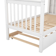Bellemave® Twin Trundle Bunk Bed for Kids, Bunk Beds with Trundle & Stairs, Twin Over Twin Bunk Bed with Storage - Bellemave