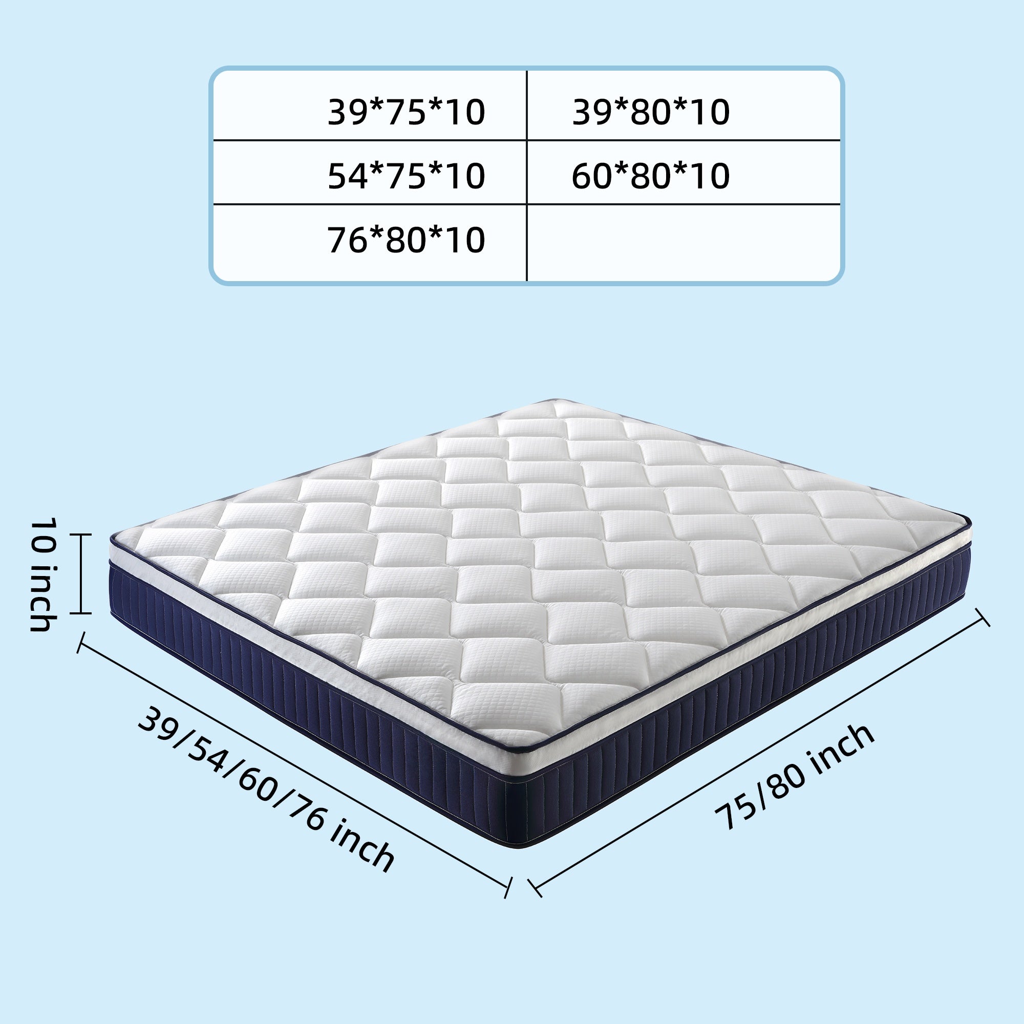 Bellemave® Twin XL Mattresses,Medium Hybrid Mattress in a box With Certipur - US Certified Pocket Spring, Pressure Relief, and Motion Isolation - Bellemave