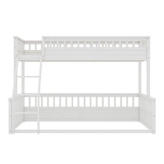 Bellemave® Twin XL over Queen Bunk Bed with Ladder and Guardrails - Bellemave