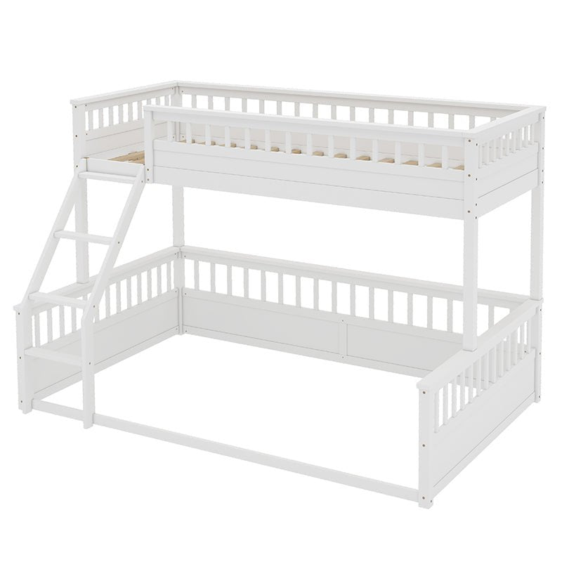 Bellemave® Twin XL over Queen Bunk Bed with Ladder and Guardrails - Bellemave