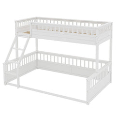 Bellemave® Twin XL over Queen Bunk Bed with Ladder and Guardrails - Bellemave