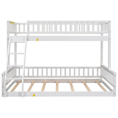 Bellemave® Twin XL over Queen Bunk Bed with Ladder and Guardrails - Bellemave