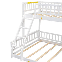 Bellemave® Twin XL over Queen Bunk Bed with Ladder and Guardrails - Bellemave