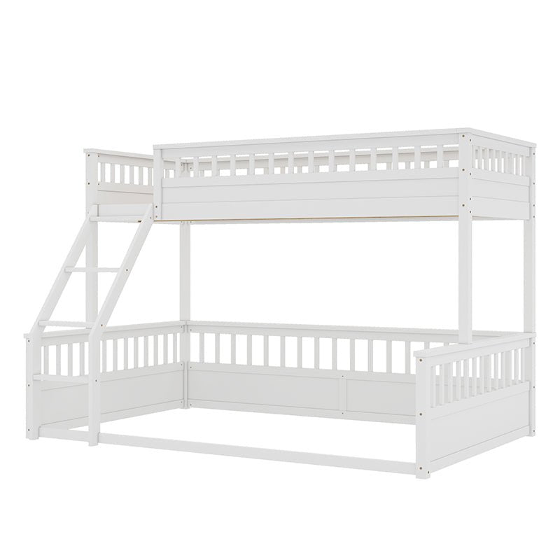 Bellemave® Twin XL over Queen Bunk Bed with Ladder and Guardrails - Bellemave
