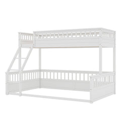Bellemave® Twin XL over Queen Bunk Bed with Ladder and Guardrails - Bellemave
