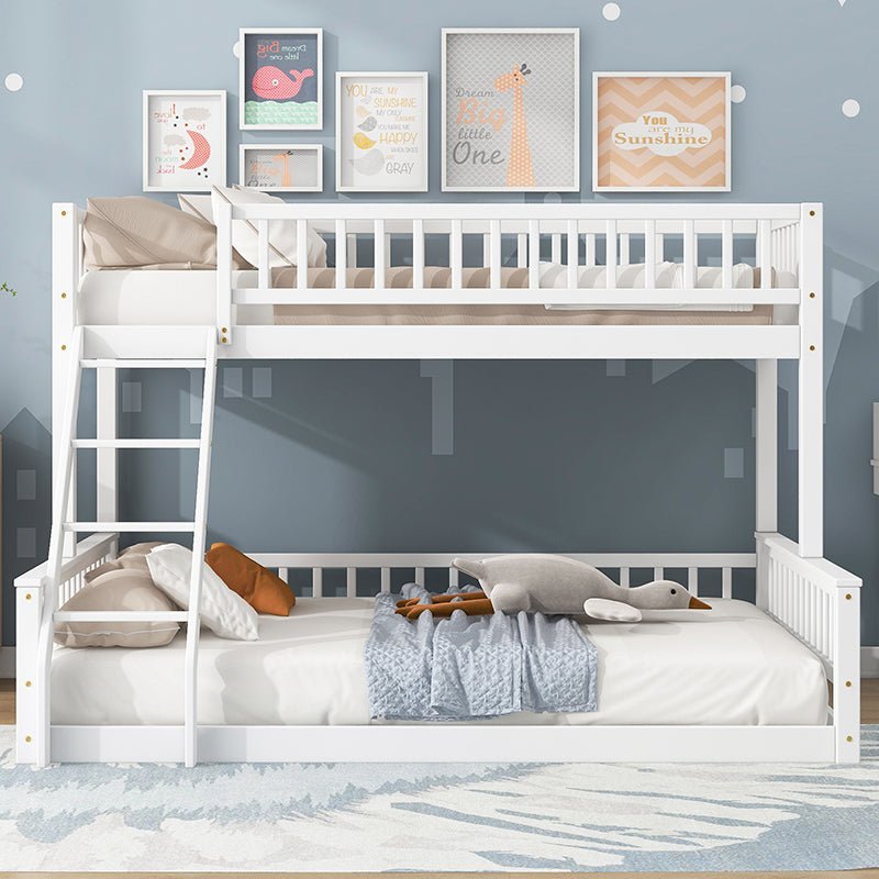 Bellemave® Twin XL over Queen Bunk Bed with Ladder and Guardrails - Bellemave