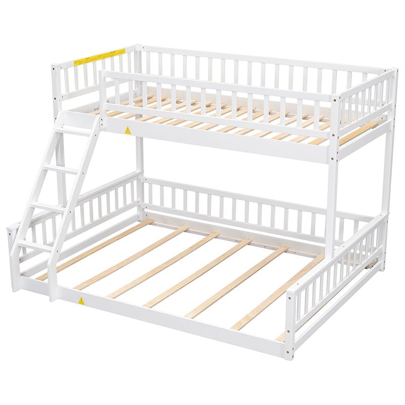 Bellemave® Twin XL over Queen Bunk Bed with Ladder and Guardrails - Bellemave
