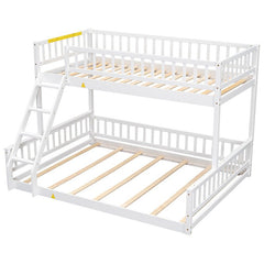 Bellemave® Twin XL over Queen Bunk Bed with Ladder and Guardrails - Bellemave