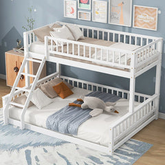 Bellemave® Twin XL over Queen Bunk Bed with Ladder and Guardrails - Bellemave