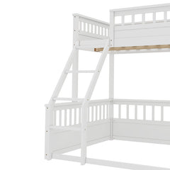 Bellemave® Twin XL over Queen Bunk Bed with Ladder and Guardrails - Bellemave