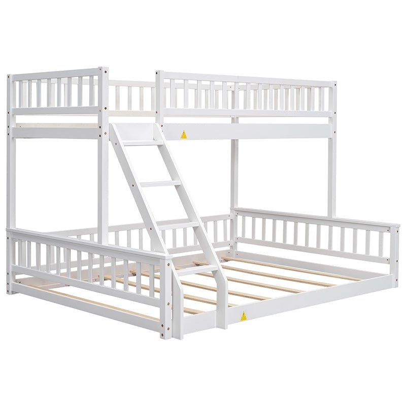 Bellemave® Twin XL over Queen Bunk Bed with Ladder and Guardrails - Bellemave