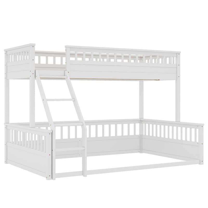 Bellemave® Twin XL over Queen Bunk Bed with Ladder and Guardrails - Bellemave