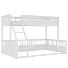 Bellemave® Twin XL over Queen Bunk Bed with Ladder and Guardrails - Bellemave