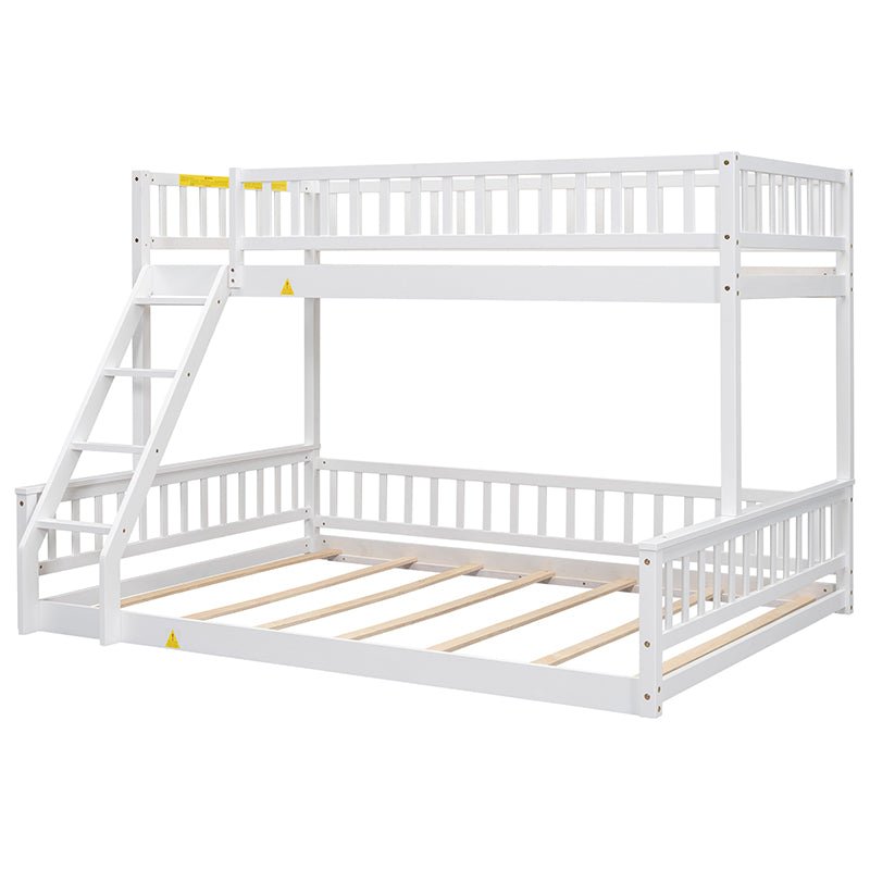 Bellemave® Twin XL over Queen Bunk Bed with Ladder and Guardrails - Bellemave