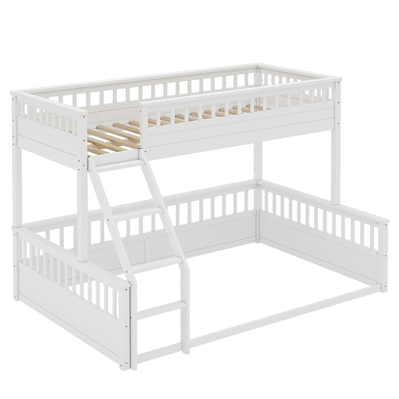 Bellemave® Twin XL over Queen Bunk Bed with Ladder and Guardrails - Bellemave