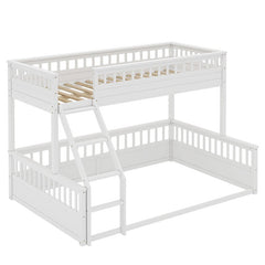 Bellemave® Twin XL over Queen Bunk Bed with Ladder and Guardrails - Bellemave
