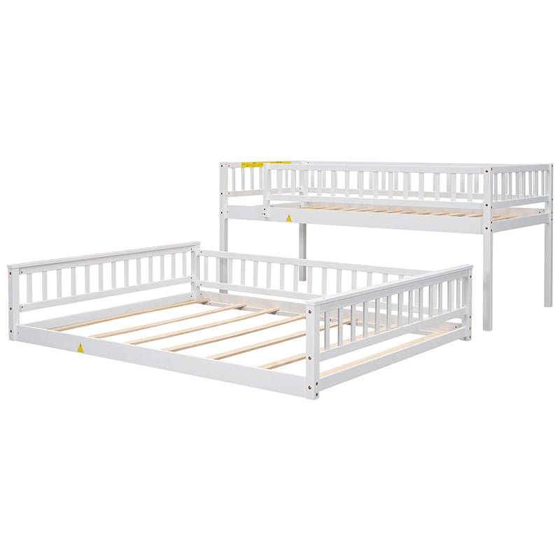 Bellemave® Twin XL over Queen Bunk Bed with Ladder and Guardrails - Bellemave