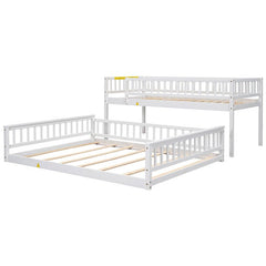 Bellemave® Twin XL over Queen Bunk Bed with Ladder and Guardrails - Bellemave