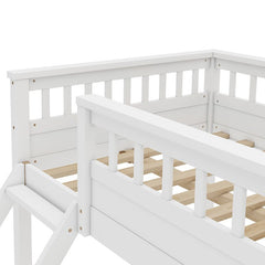 Bellemave® Twin XL over Queen Bunk Bed with Ladder and Guardrails - Bellemave