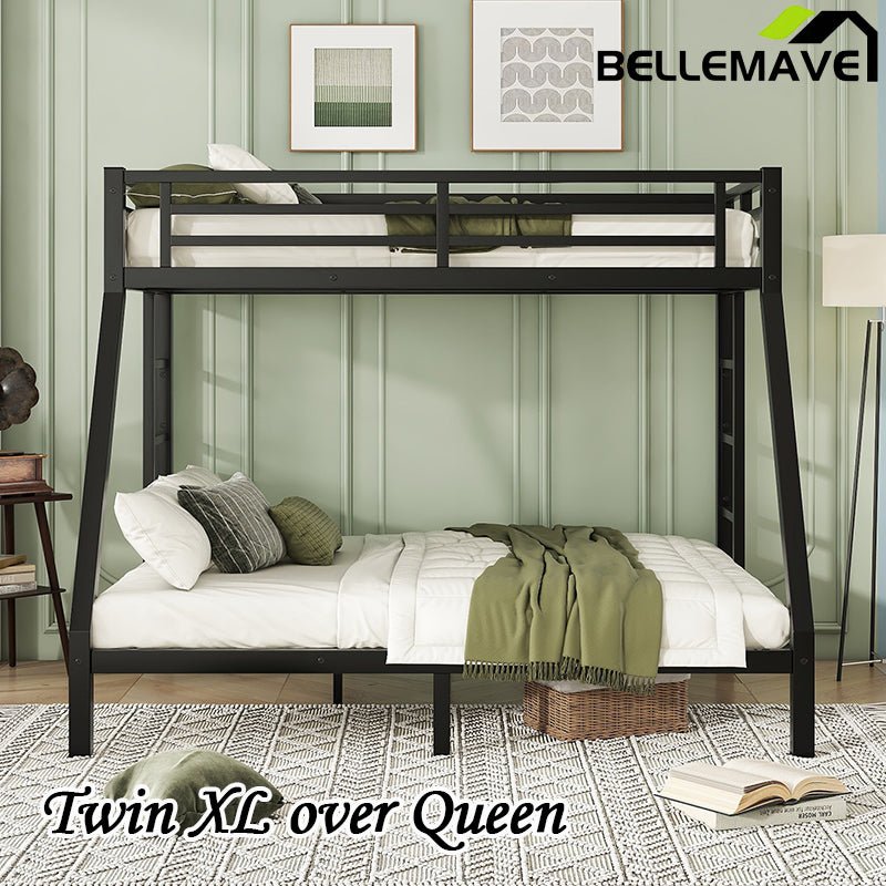 Bellemave® Twin XL over Queen Metal Bunk Bed (Enhanced Slats) - Bellemave