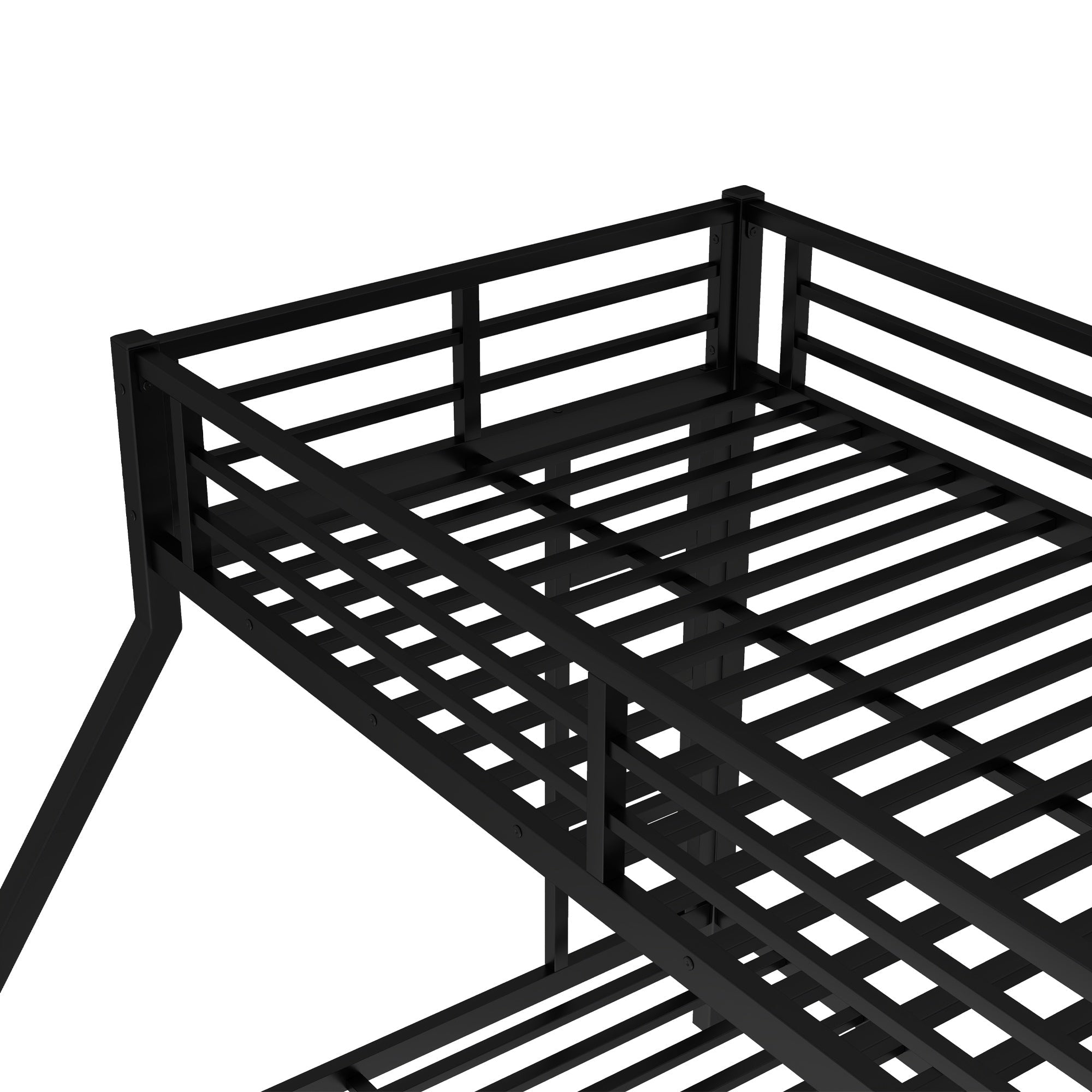 Bellemave® Twin XL over Queen Metal Bunk Bed with Trundle for Kids, Teens & Adults, Black - Bellemave