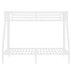 Bellemave® Twin XL over Queen Metal Bunk Beds with Guardrails, Ladders & Under - bed Storage for Kids Teens Adults, Space - saving/Noise - reduce, White - Bellemave