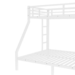 Bellemave® Twin XL over Queen Metal Bunk Beds with Guardrails, Ladders & Under - bed Storage for Kids Teens Adults, Space - saving/Noise - reduce, White - Bellemave