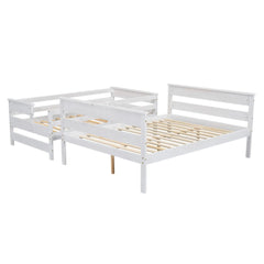 Bellemave® Twin XL over Queen Wood Bunk Bed with Ladder - Bellemave