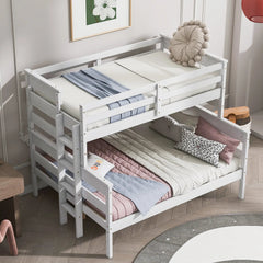 Bellemave® Twin XL over Queen Wood Bunk Bed with Ladder - Bellemave