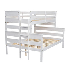 Bellemave® Twin XL over Queen Wood Bunk Bed with Ladder - Bellemave