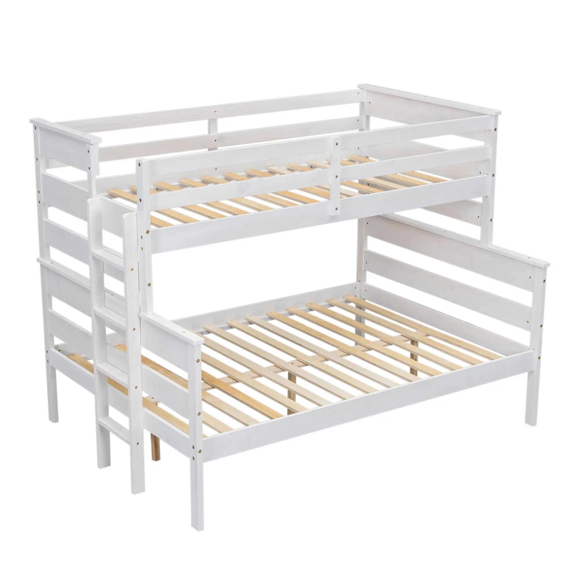 Bellemave® Twin XL over Queen Wood Bunk Bed with Ladder - Bellemave