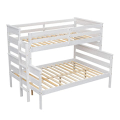 Bellemave® Twin XL over Queen Wood Bunk Bed with Ladder - Bellemave
