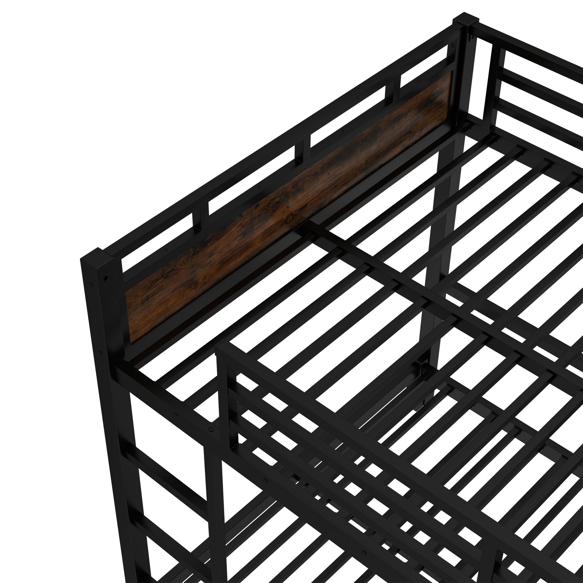 Bellemave® Twin XL Over Twin XL Bunk Bed with Headboard and Full Length Guardrail, Separable Heavy Duty Bunk Bed, Black - Bellemave