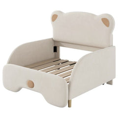 Bellemave® Twin XL Size Upholstered Stretchable Vaulted Sofa Bed with Bear Shaped Headboard - Bellemave