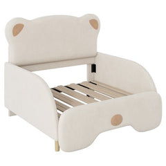 Bellemave® Twin XL Size Upholstered Stretchable Vaulted Sofa Bed with Bear Shaped Headboard - Bellemave