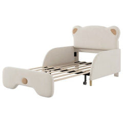 Bellemave® Twin XL Size Upholstered Stretchable Vaulted Sofa Bed with Bear Shaped Headboard - Bellemave