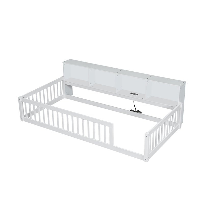 Bellemave® Twin XL Size Wood Daybed with Storage Cabinets and USB Ports - Bellemave