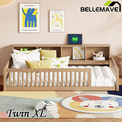 Bellemave® Twin XL Size Wood Daybed with Storage Cabinets and USB Ports - Bellemave