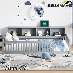 Bellemave® Twin XL Size Wood Daybed with Storage Cabinets and USB Ports - Bellemave