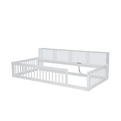 Bellemave® Twin XL Size Wood Daybed with Storage Cabinets and USB Ports - Bellemave