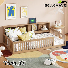 Bellemave® Twin XL Size Wood Daybed with Storage Cabinets and USB Ports - Bellemave